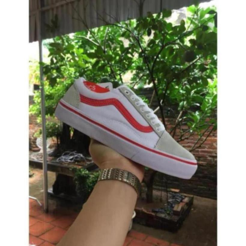 [Sale 3/3]Giày thể thao Vans old skool trắng vạch đỏ, mũi xám P09 L *