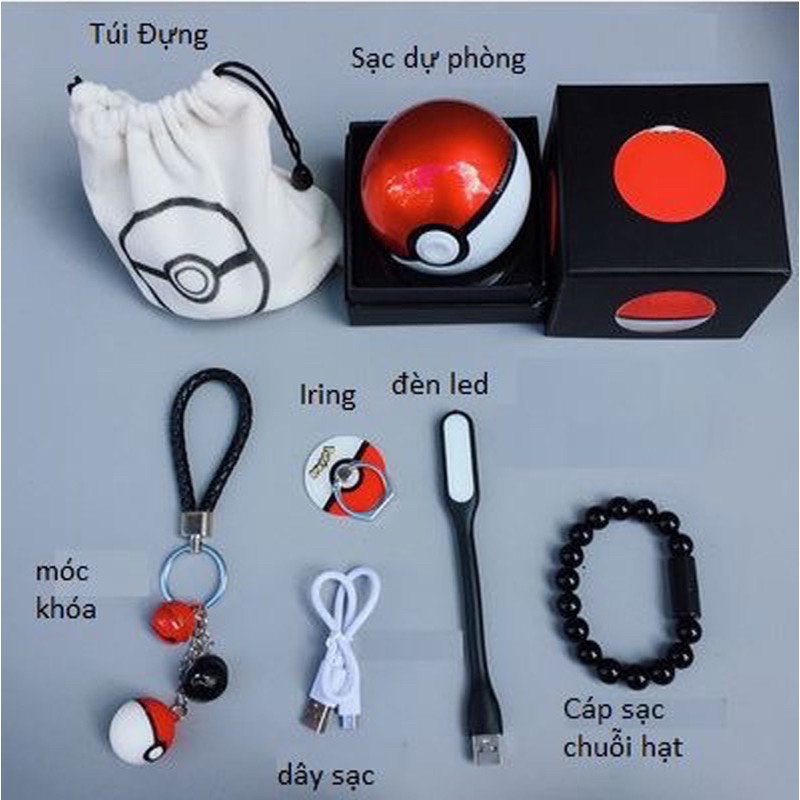 Combo Sạc Dự Phòng Pokemon ball (Pin 20.000 mAh)