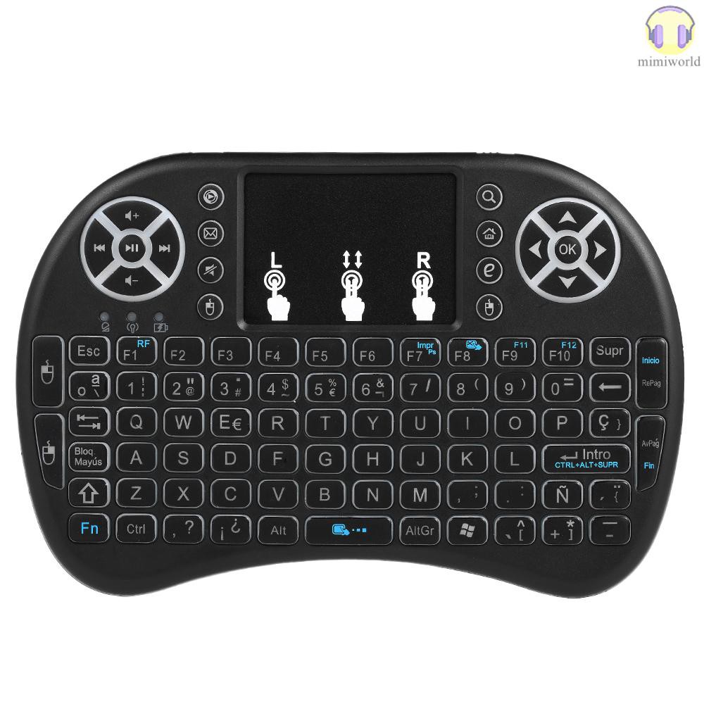 MIWO 2.4GHz Wireless Keyboard with Touchpad Mouse Handheld Remote Control for Android TV BOX PC Smart TV Black