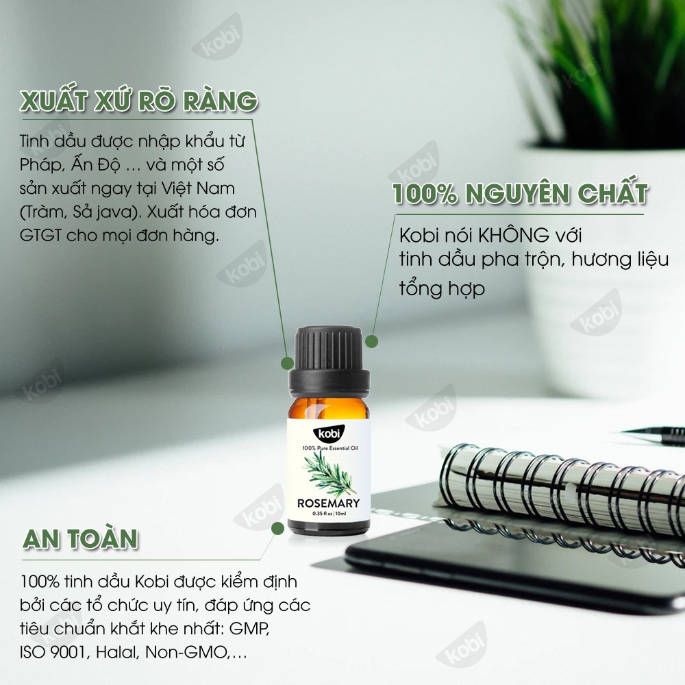 Tinh dầu Hương Thảo Kobi Rosemary essential oil giúp thơm phòng, giảm stress hiệu quả - 30ml