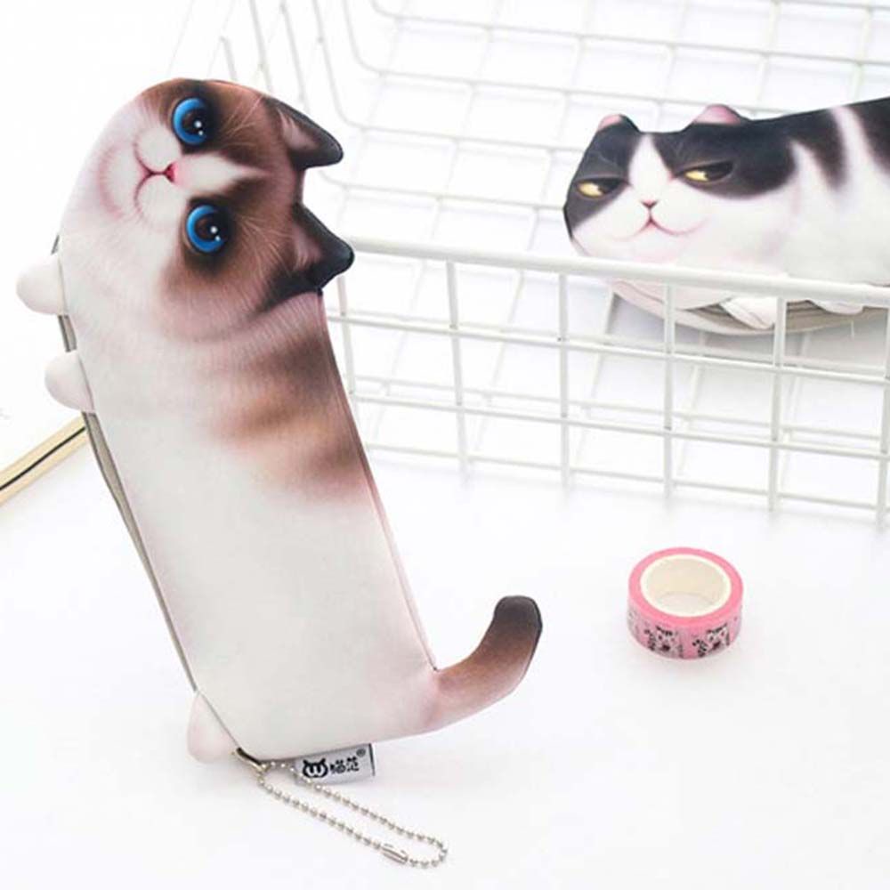 Túi bút bằng vải mềm phong cách mèo hoạt hình dễ thương sáng tạo