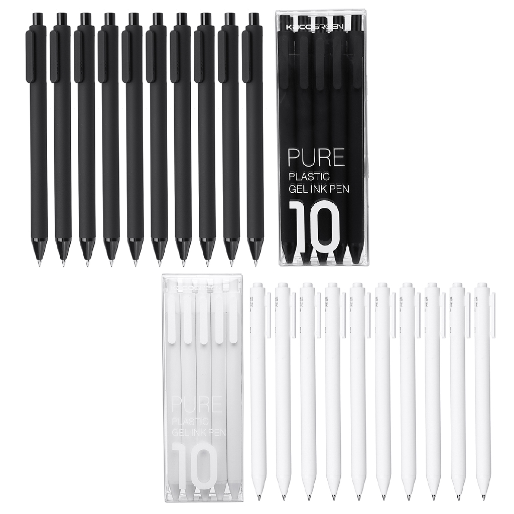 Adorable 10pcs/Box Original Xiaomi Mijia Kaco Ballpoint Pen 0.5mm Pressing Sign Pen