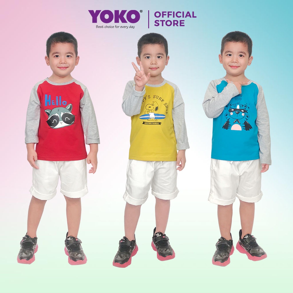 [Mã BMBAU50 giảm 7% đơn 150K] Áo Thun Tay Dài Bé Trai (1-9 Tuổi) YOKO KID’S FASHION 21349T