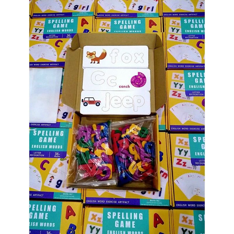 🌟 Spelling Game - Học Đánh Vần Chữ Cái Tiếng Anh 52 Bộ Thẻ Học Ghép Chữ Bằng Gỗ