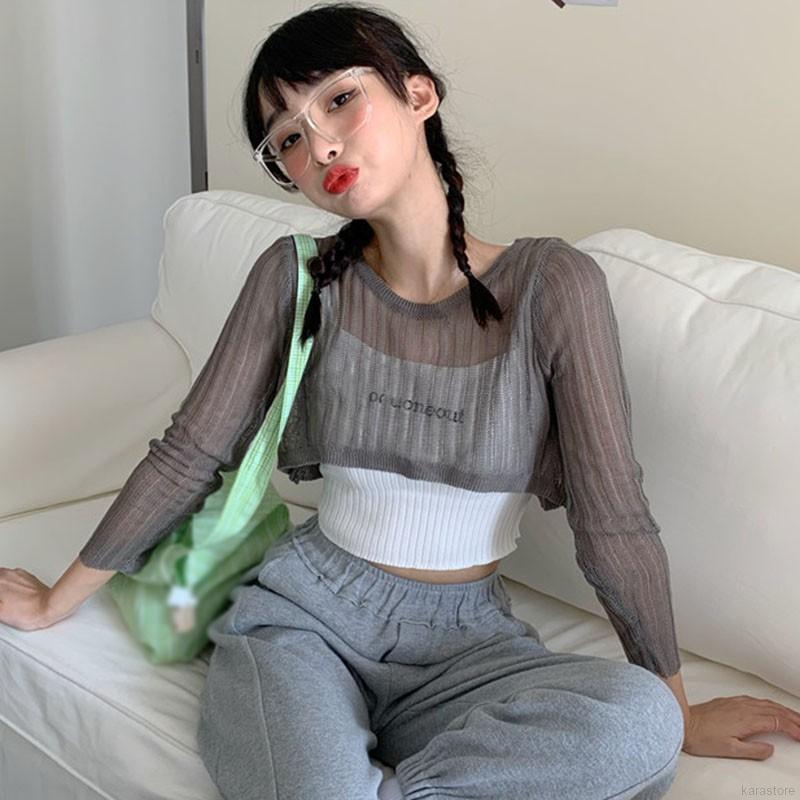 Áo Thun Dài Tay Xuyên Thấu Gợi Cảm Dành Cho Nữ | BigBuy360 - bigbuy360.vn