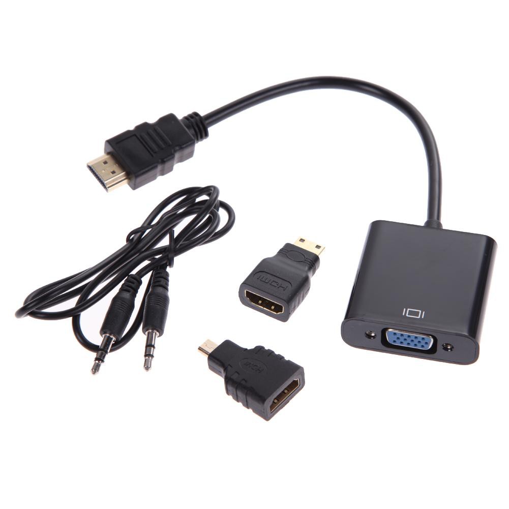 HOT 1080P Micro HDMI / Mini HDMI / HDMI to VGA Converter Adapter with Audio