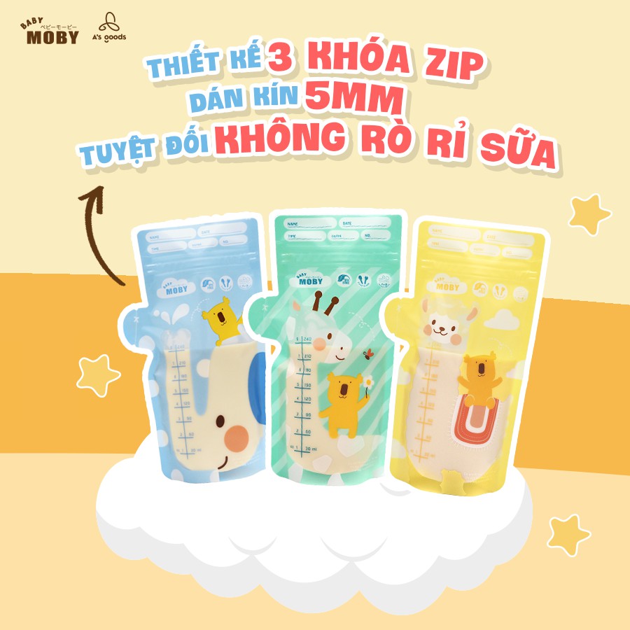 TÚI TRỮ SỮA MOBY BABY 150ML/240ML