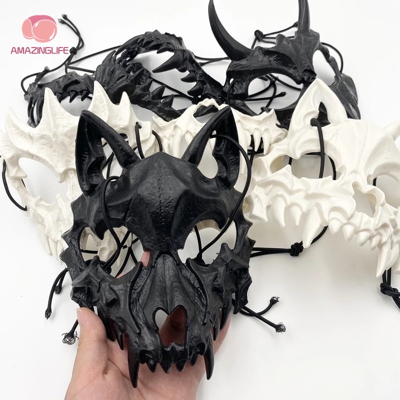 Mặt Nạ Hóa Trang Halloween Hình Quỷ Răng Dài Độc Đáo