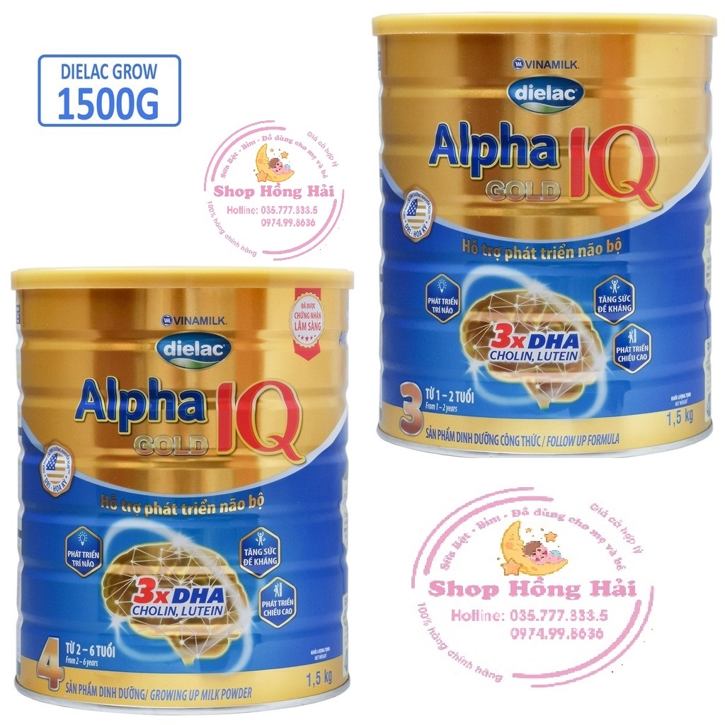 Sữa bột VNM Diealac Alpha gold step 3/4 1kg5 (1500g)