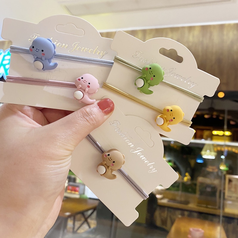 Dây Cột Tóc Hình Khủng Long Nhỏ Dễ Thương Phong Cách Hàn Quốc Cho Nữ