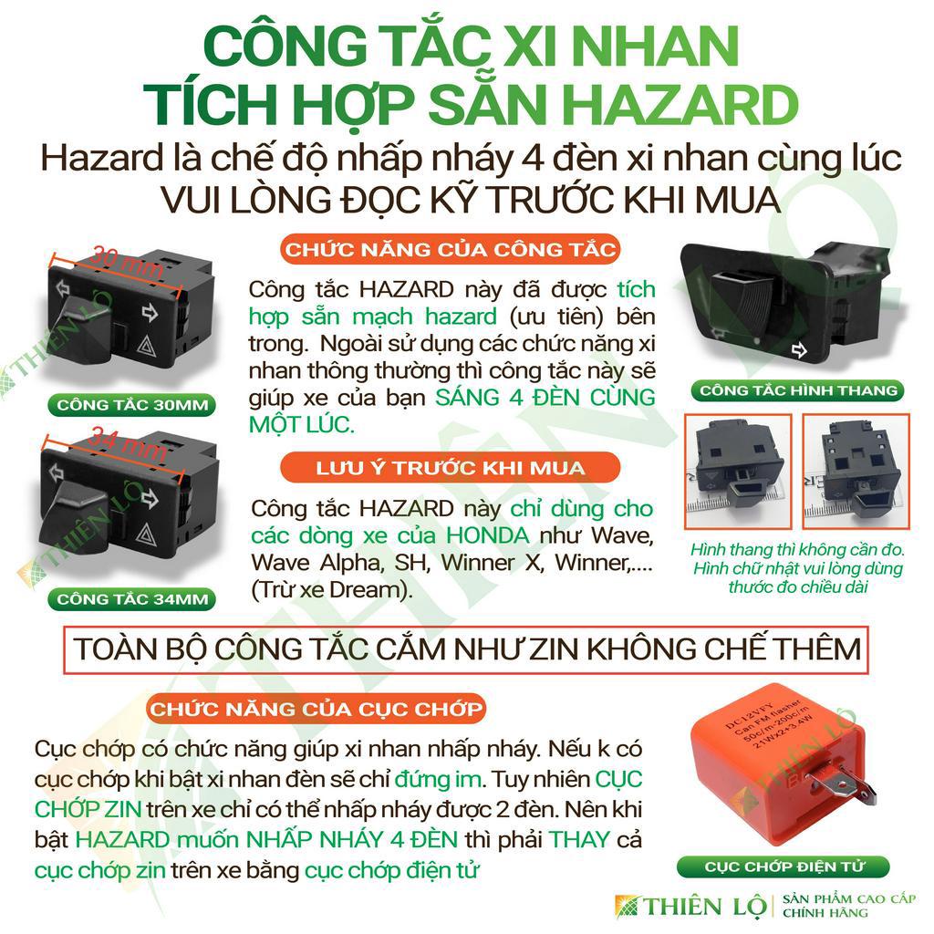 COMBO Hazard đèn ưu tiên cho xe Honda như wave 100. 110. 50cc, Winner X, Winner, SH,... cao cấp của Thiên Lộ