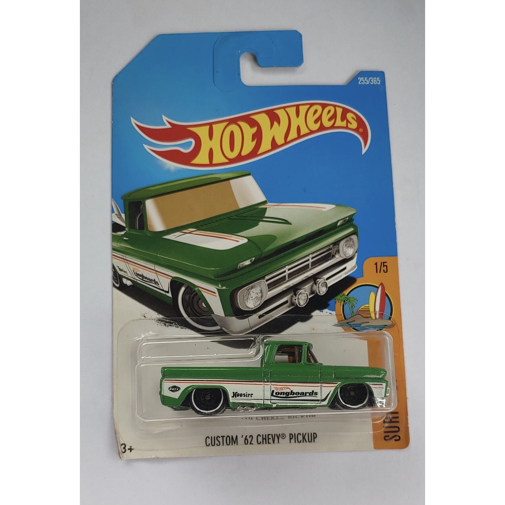 Xe mô hình tỉ lệ 1:64 Hot Wheels T-11 Custom 62 Chevy Pickup Longboard