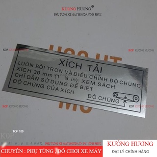 Tem thông số xích tải Dream Wave việt- Giá 1 mảnh loại cao cấp
