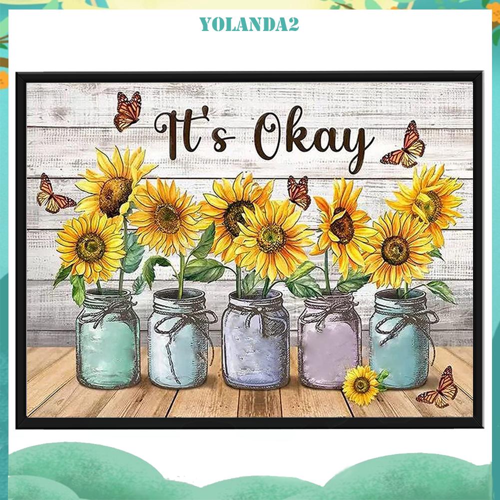 Toàn Bộ Tranh Thêu Chữ Thập 3 Sợi Cotton Hình Hoa Hướng Dương 11ct