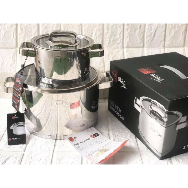 [ BẢO HÀNH 1 NĂM]Nồi inox 304 Fivestar 16-18-20-24cm-đun từ-giữ nhiêt tốt an toàn sức khỏe