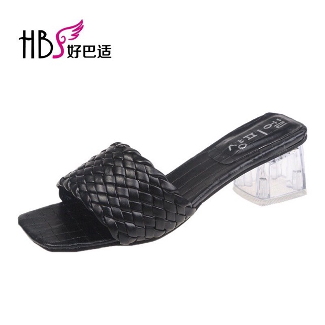 Guốc / dép quai đan gót mika 3cm mã M6