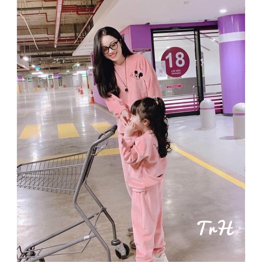 SET COUPLE LÀ BỘ NỈ BÔNG HỒNG MICKEY