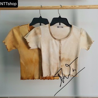ÁO CROPTOP NÚT(thun gân vải loan)