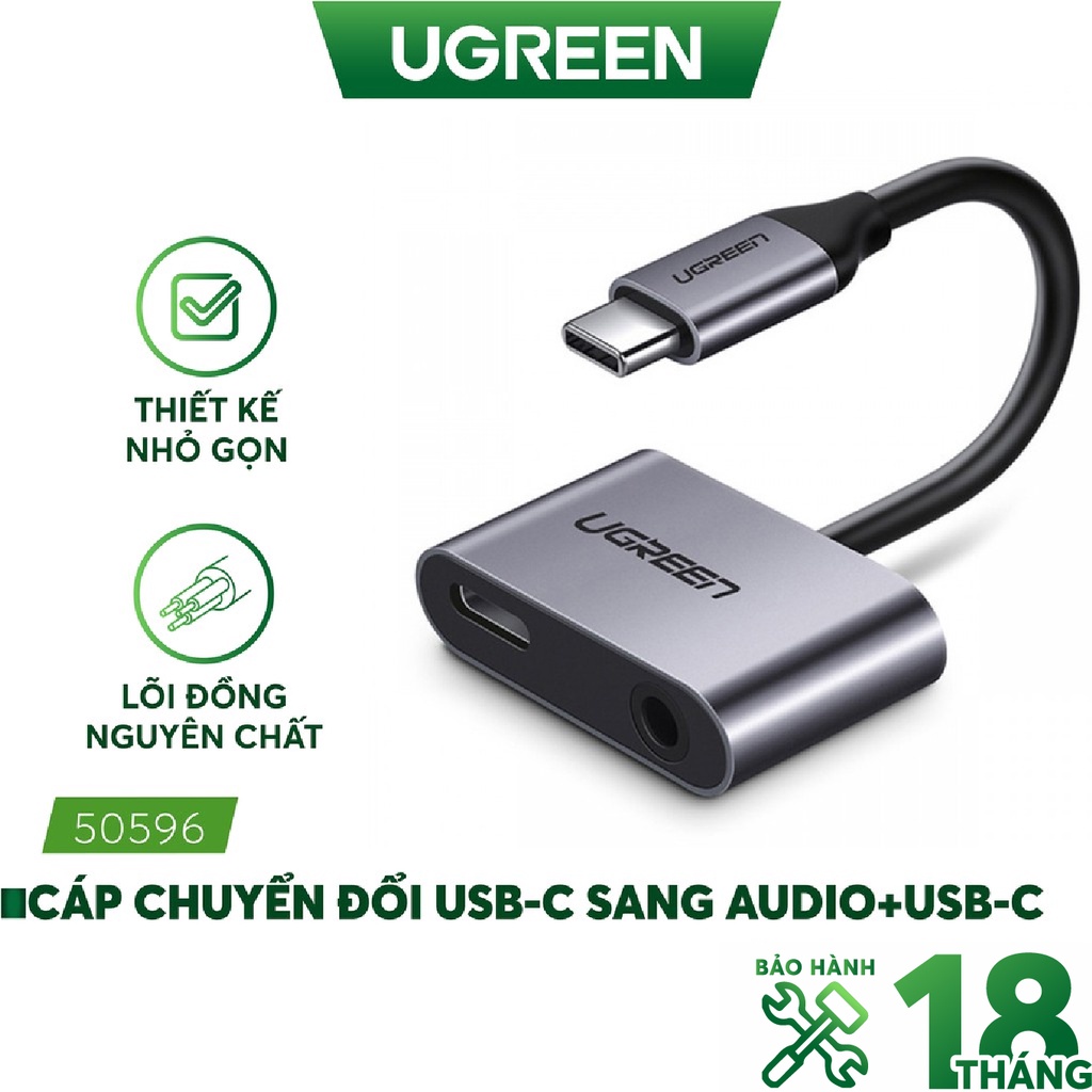 Cáp chuyển đổi USBTypeC sang 3.5mm hỗ trợ cổng sạc USB-C 50596 không chip DAC