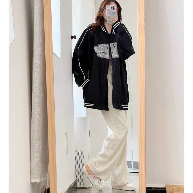 Áo khoác gió dù 2 lớp viền phản quang phong cách thể thao siêu chất