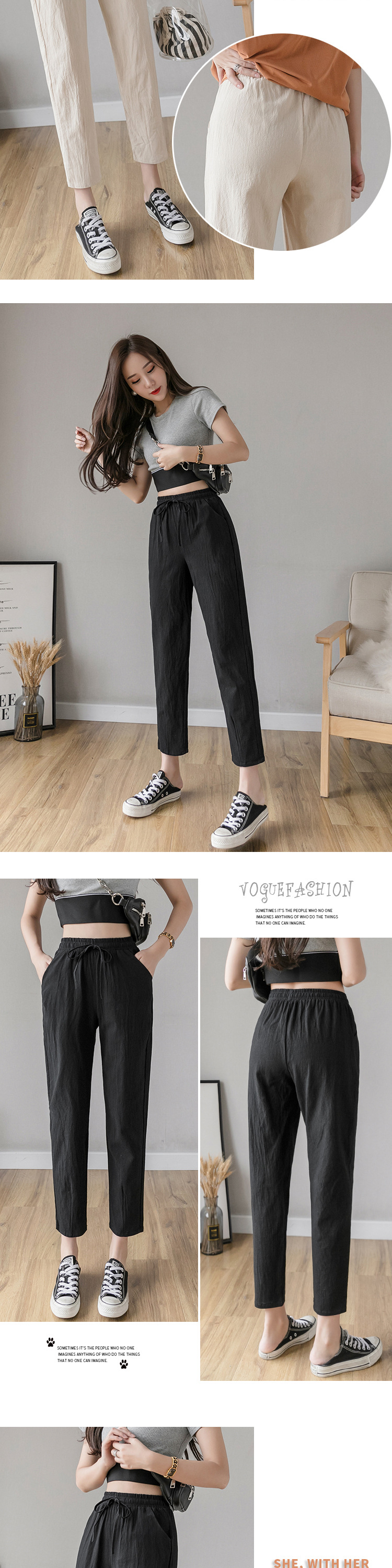 Quần Cotton Ống Suông Rộng Xinh Xắn Dành Cho Nữ | BigBuy360 - bigbuy360.vn