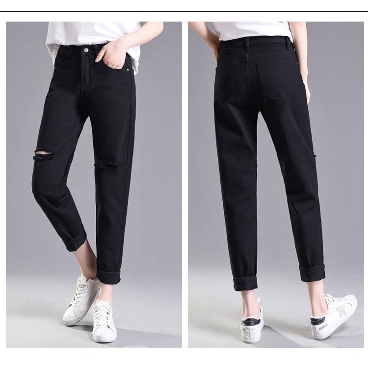 Quần jean baggy nữ cạp cao MaiAnh.88 quần bò baggy nữ rách gối phong cách Street style | BigBuy360 - bigbuy360.vn