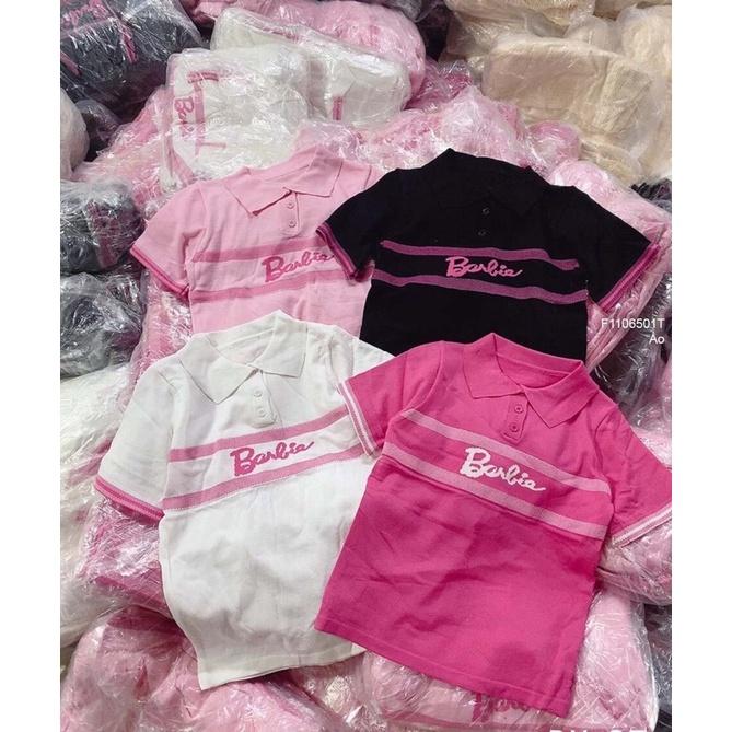 Áo len polo barbie viền cổ bẻ hàng nhập chuẩn