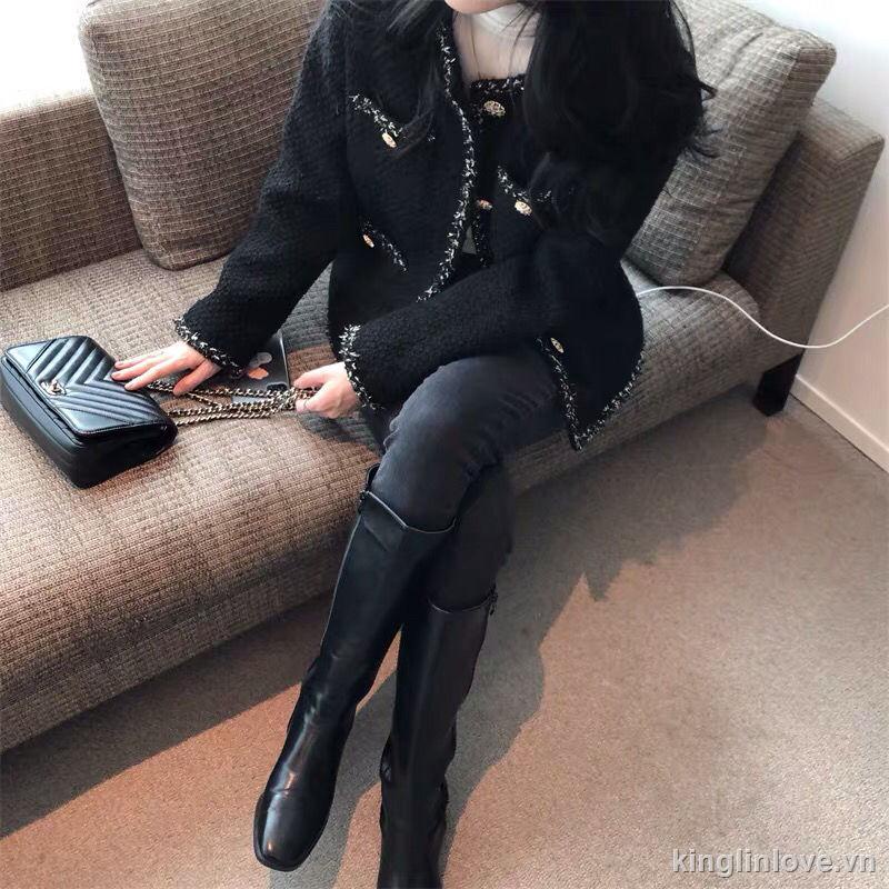 Áo khoác ngắn màu đen thời trang xuân thu | BigBuy360 - bigbuy360.vn