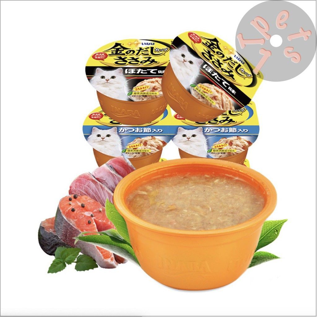 Pudding Inaba Ức Gà Mix Cá Ngừ,Cá Cơm,Sò Điệp Hộp 80gr