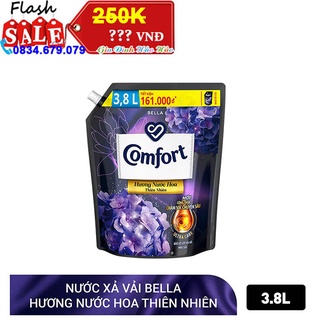 Nước xả làm mềm vải comfort hương bella đậm đặc một lần xả - túi 3.8l