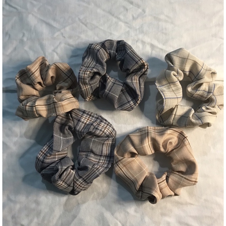 Dây buộc tóc ruột gà kẻ caro phong cách Hàn Quốc Plantnery