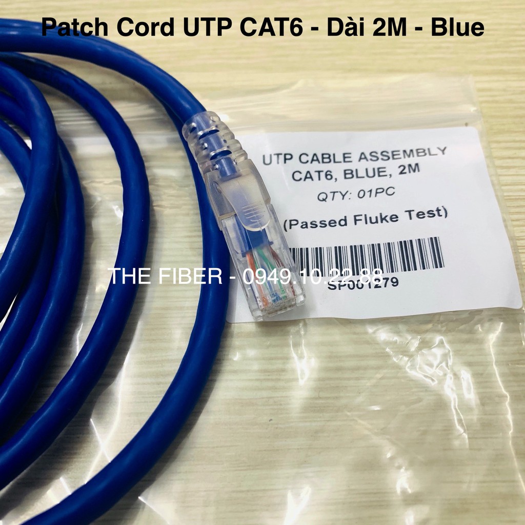 Patch Cord UTP CAT6 dài 2M - Màu xanh