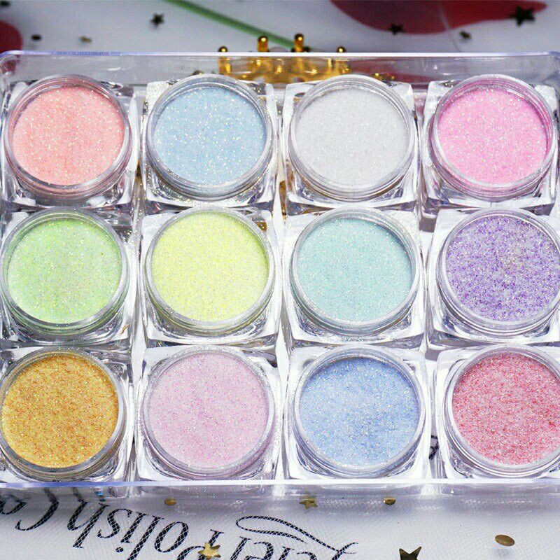 nhũ rắc 12 màu trang trí móng tay , chân