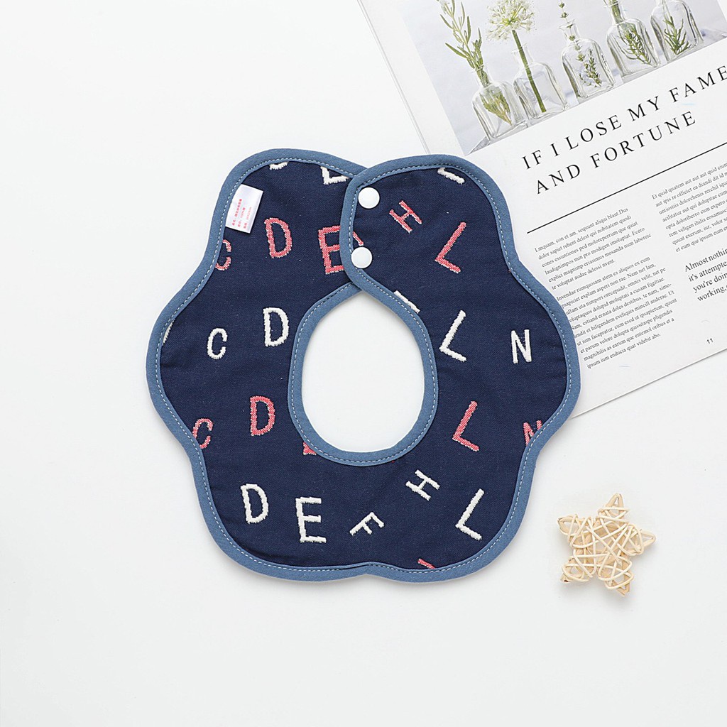 Yếm ăn dặm cho bé, Yếm hoa tròn Xô 6 lớp cho bé Mẫu mới