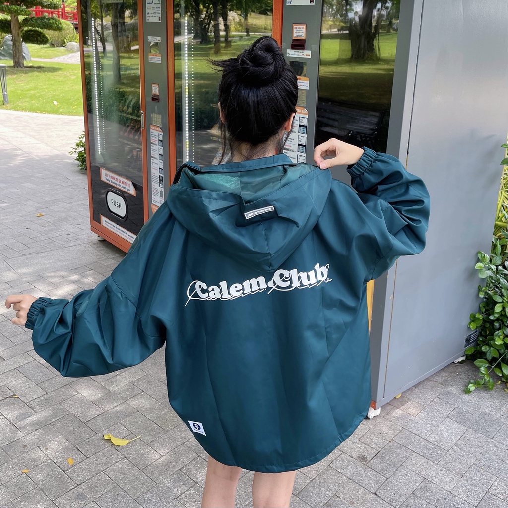 Áo Khoác dù nón rời Calem.Club form rộng chất liệu dù 2 lớp dày dặn