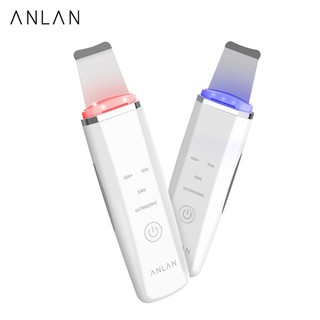 Máy vệ sinh da mặt ANLAN làm sạch mụn đầu đen bằng sóng siêu âm có ánh sáng xanh đỏ 