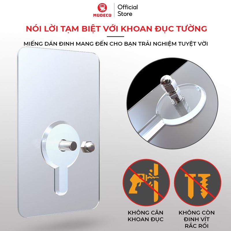 Móc Dán Tường Siêu Dính Chịu Lực Siêu Bền Modeco - Loại keo dày siêu chắc chất lượng cao