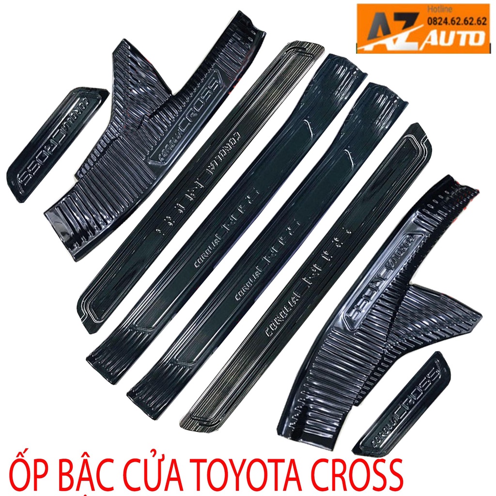 Ốp bậc cửa, Nẹp bước chân Toyota Cross 2020-2023, Mẫu Titan