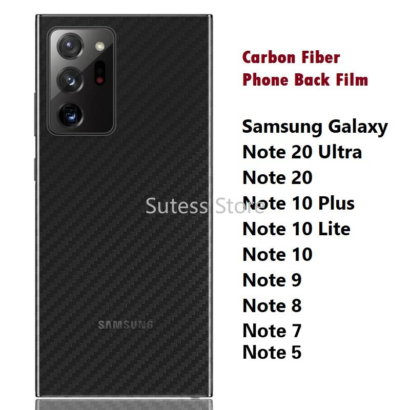 Miếng Dán Sợi Carbon Chống Trầy Xước Bảo Vệ Mặt Sau Cho Samsung Galaxy Note 20 10 9 8 7 5 Ultra Plus Lite A81