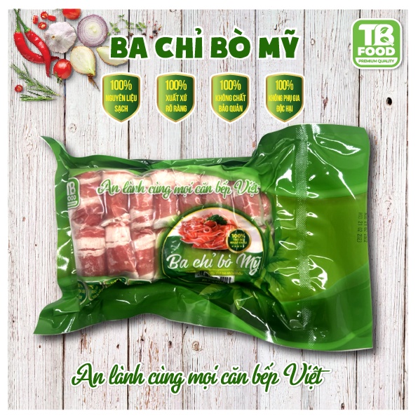 Ba chỉ bò Mỹ Tb Food khay 450g[GIAO HỎA TỐC HN]