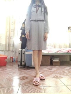 Váy voan dài tay xếp li ( coi kĩ hình thật phía cuối )