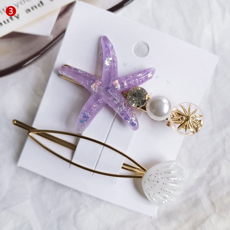 Kẹp tóc đính đá và ngọc trai giả thanh lịch dành cho nữ