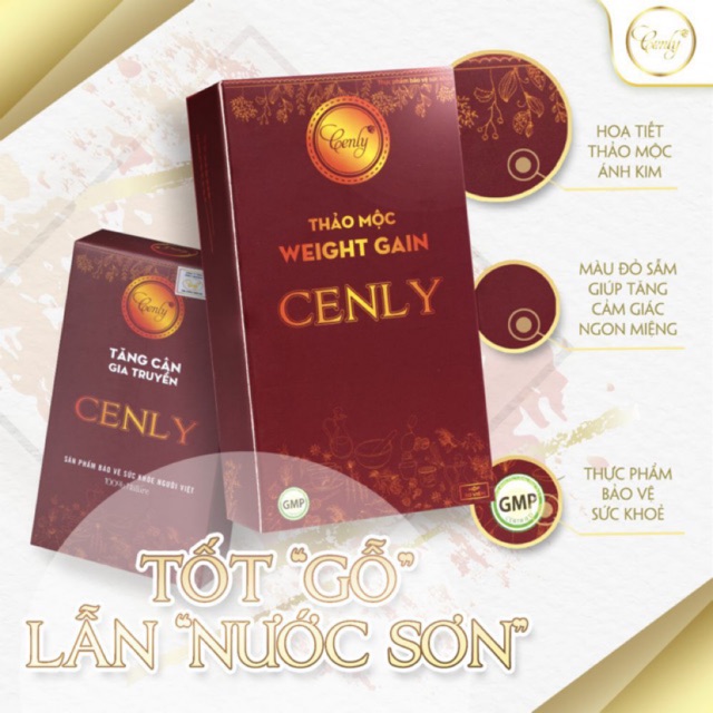 Tăng cân Cenly (liệu trình 30 viên tăng 3-6kg) tặng kèm son