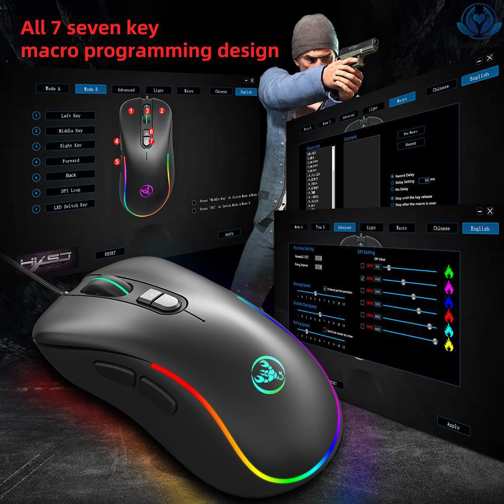 Combo Bàn Phím Và Chuột Chơi Game Hxsj J300 + V100 Rgb Có Đèn Rgb + Đèn Một Tay Điều Chỉnh Được