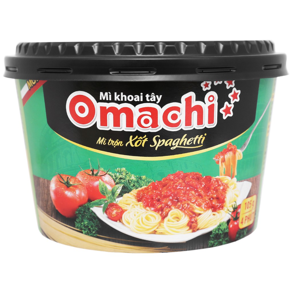 Lốc 4 tô Mì khoai tây Omachi trộn xốt spaghetti hộp 105g