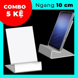 [COMBO 5 Kệ] Mica TRẮNG Trưng Bày Điện Thoại (Ngang 10cm)