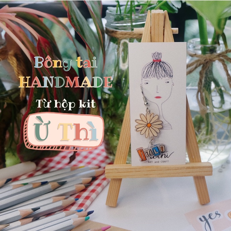 Hộp kit làm bông tai Handmade từ nhựa co nhiệt