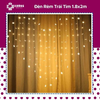 Đèn rèm trái tim trang trí trang trí phòng ngủ, phòng cưới,... kích thước 1.5x1.8m