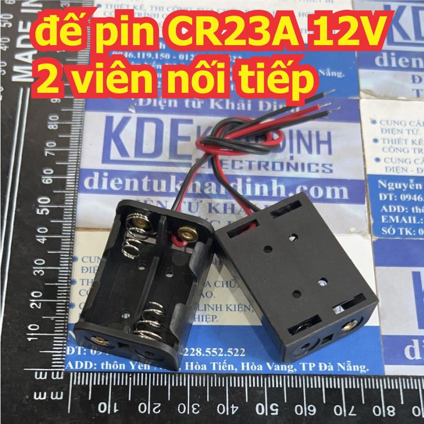 5 cái khay đế pin CR23A 12V dây nối dài màu đen loại 1 / 2 viên kde3167