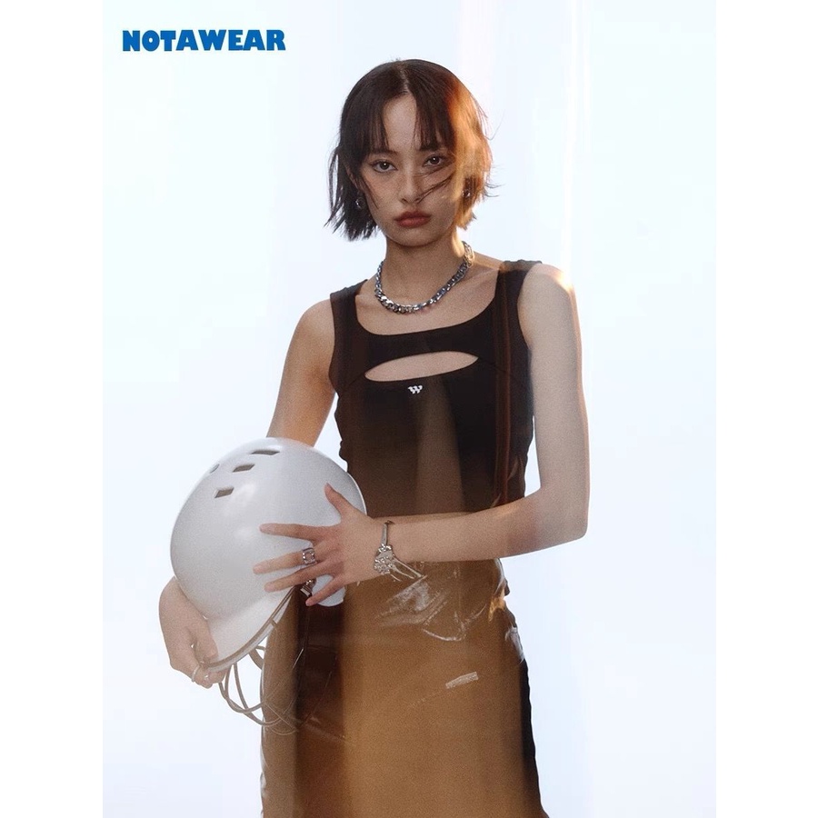 Y2k Áo Sát Nách Cotton Tinh Khiết Chao Độ Co Giãn Cao Hình Chữ I Cho Nữ Xây Dựng Nóng Bỏng